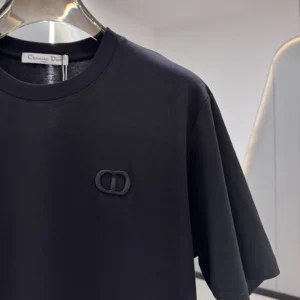 Dior Men CD Icon T-Shirt Relaxed Fit Black Cotton Jersey 943J605A0554