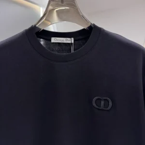 Dior Men CD Icon T-Shirt Relaxed Fit Black Cotton Jersey 943J605A0554