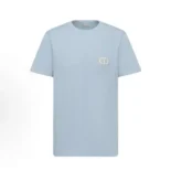 Dior Men CD Icon T-Shirt Relaxed Fit Blue Cotton Jersey 943J605A0554