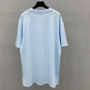 Dior Men CD Icon T-Shirt Relaxed Fit Blue Cotton Jersey 943J605A0554