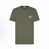 Dior Men CD Icon T-Shirt Relaxed Fit Dark Green Cotton Jersey 943J605A0554