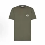Dior Men CD Icon T-Shirt Relaxed Fit Dark Green Cotton Jersey 943J605A0554