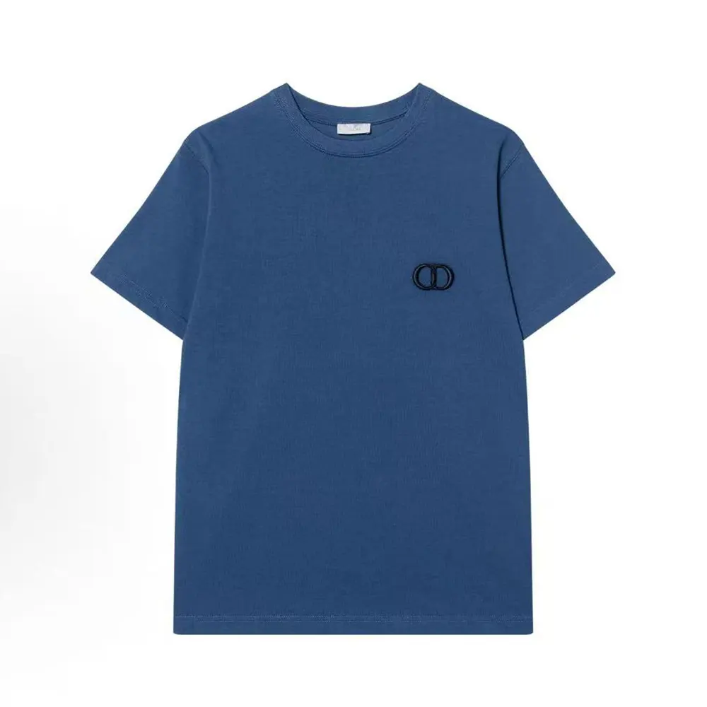 Dior Men CD Icon T-Shirt Relaxed Fit Navy Cotton Jersey 943J605A0554