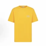 Dior Men CD Icon T-Shirt Relaxed Fit Yellow Cotton Jersey 943J605A0554