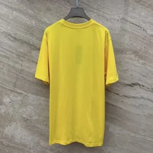Dior Men CD Icon T-Shirt Relaxed Fit Yellow Cotton Jersey 943J605A0554