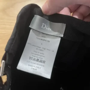 Dior Unisex Cap with Centered Christian Dior Black Cotton Canvas