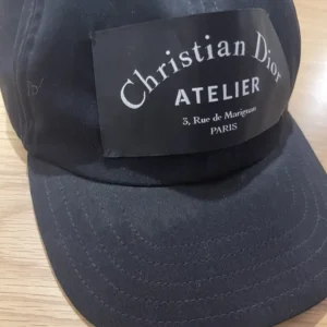 Dior Unisex Cap with Centered Christian Dior Black Cotton Canvas