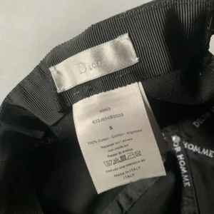 Dior Unisex Ribbon Cap Black Cotton Canvas