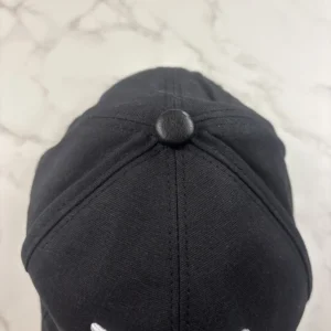 Dior Unisex Stussy Embroidered Logo Hat Black Cotton Canvas