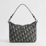 Dior Women 30 Montaigne Diorling Mini Bag with Chain Blue Dior Oblique Jacquard