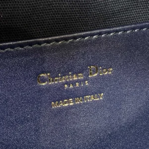 Dior Women 30 Montaigne Diorling Mini Bag with Chain Blue Dior Oblique Jacquard
