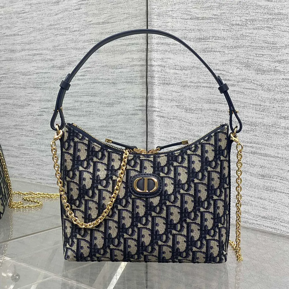Dior Women 30 Montaigne Diorling Mini Bag with Chain Blue Dior Oblique Jacquard 3 Dior Women 30 Montaigne Diorling Mini Bag with Chain Blue Dior Oblique Jacquard