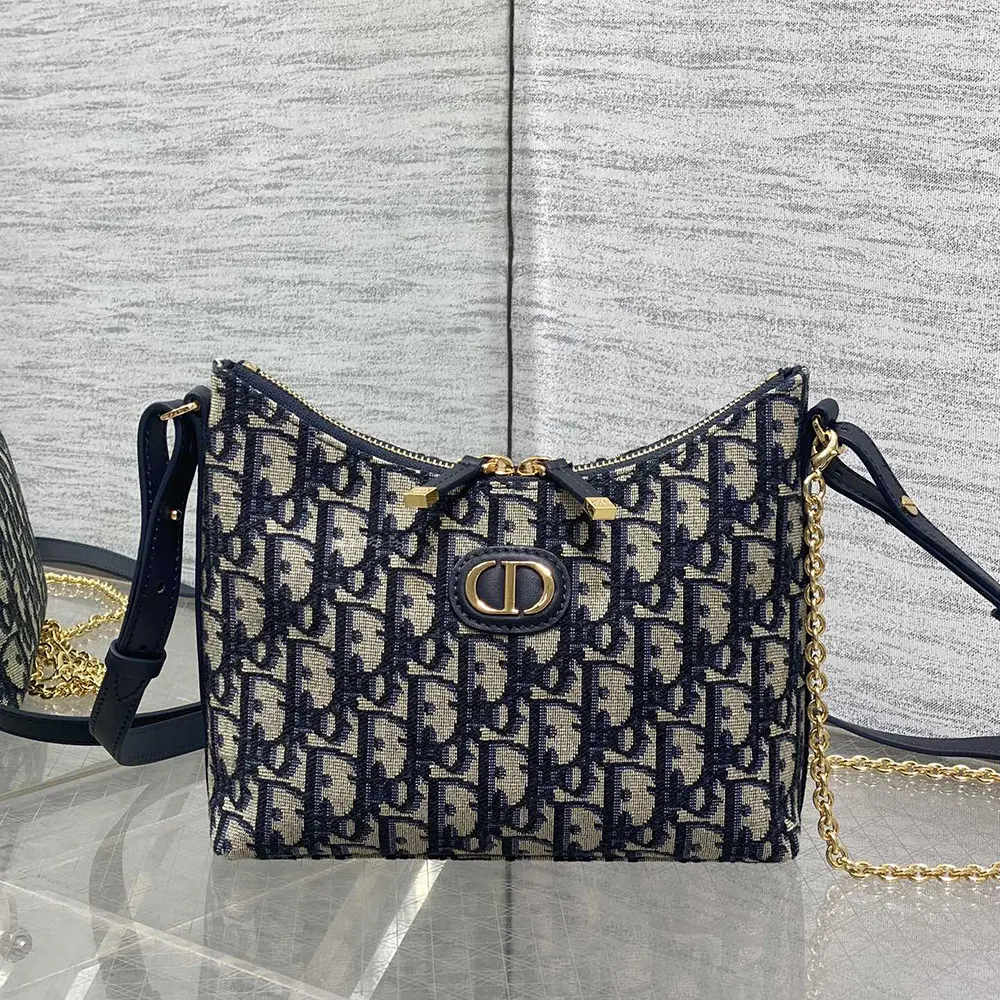 Dior Women 30 Montaigne Diorling Mini Bag with Chain Blue Dior Oblique Jacquard 2 Dior Women 30 Montaigne Diorling Mini Bag with Chain Blue Dior Oblique Jacquard