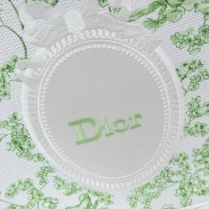 Dior Women Medium Dior Book Tote with Strap Green Multicolor Toile de Jouy Clover Embroidery