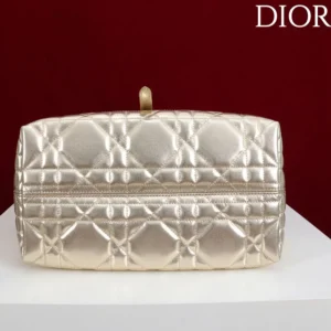 Dior Women Medium Dior Toujours Bag Metallic Gold-Tone Macrocannage Calfskin
