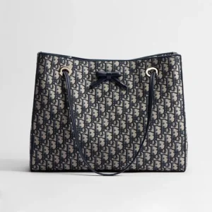 Dior Women Medium Shopping Bag Blue Dior Oblique Jacquard M1409OTZQ
