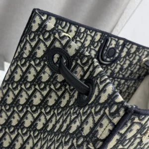 Dior Women Medium Shopping Bag Blue Dior Oblique Jacquard M1409OTZQ