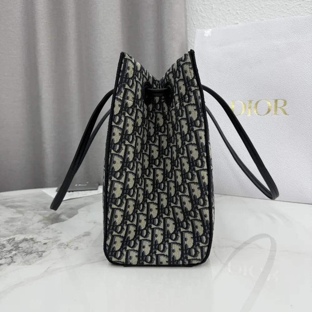 Dior Women Medium Shopping Bag Blue Dior Oblique Jacquard M1409OTZQ 5 Dior Women Medium Shopping Bag Blue Dior Oblique Jacquard M1409OTZQ