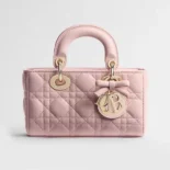 Dior Women Mini Lady D-Joy Bag Rose Soupir Cannage Lambskin M0636OUQA