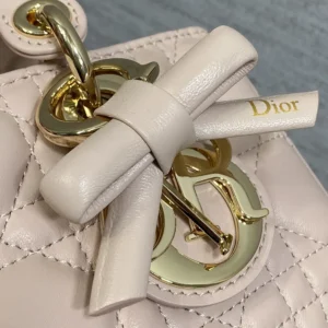 Dior Women Mini Lady D-Joy Bag Rose Soupir Cannage Lambskin M0636OUQA