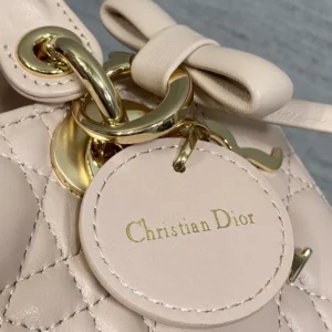 Dior Women Mini Lady D-Joy Bag Rose Soupir Cannage Lambskin M0636OUQA
