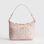 Dior Women Miss Caro Diorling Mini Bag with Chain Powder Pink Macrocannage Lambskin