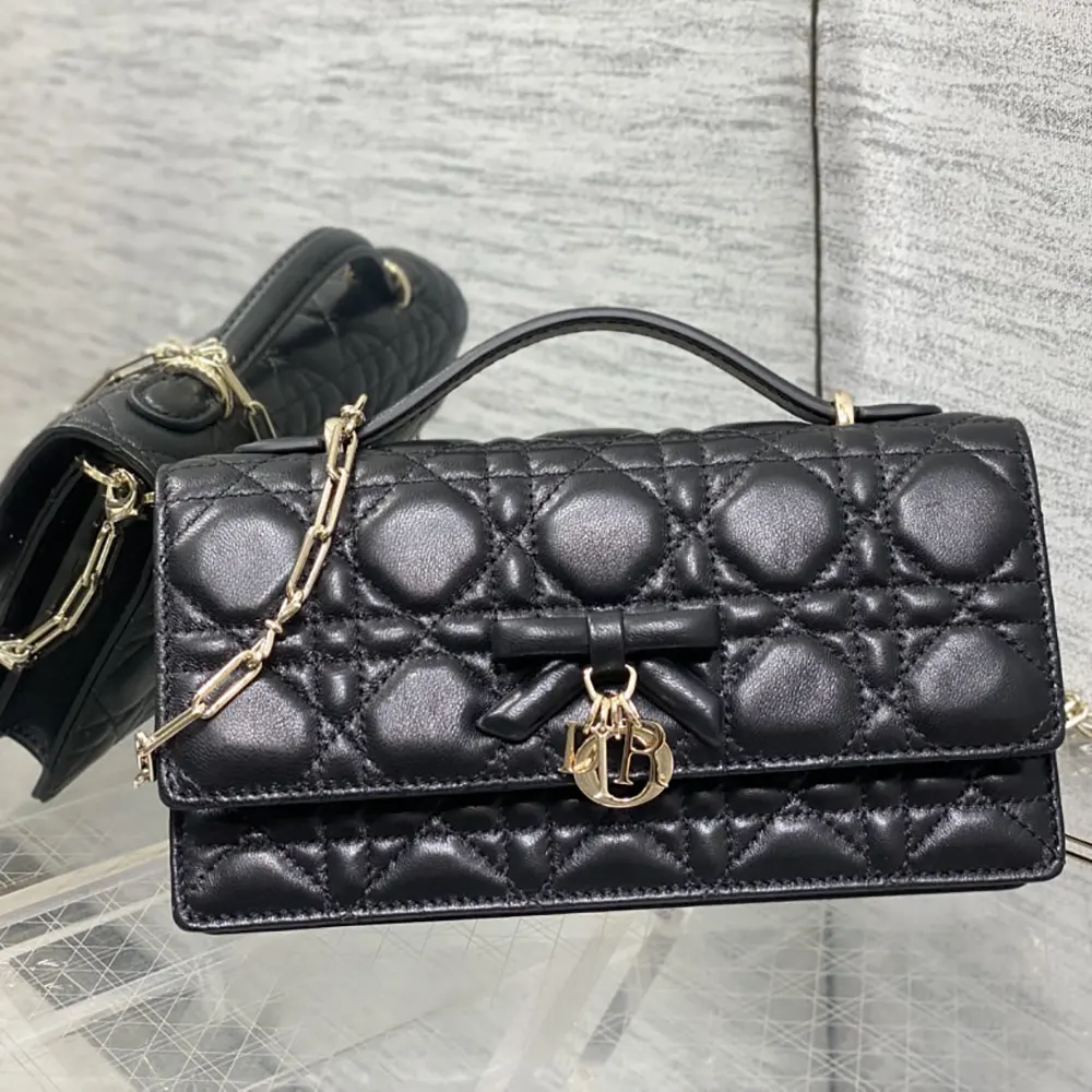 Dior Women My Dior Mini Bag Black Cannage Lambskin S0984OUQA