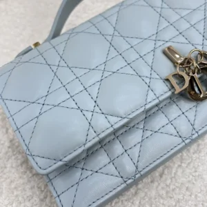Dior Women My Dior Mini Bag Cloud Blue Cannage Lambskin S0980ONMJ