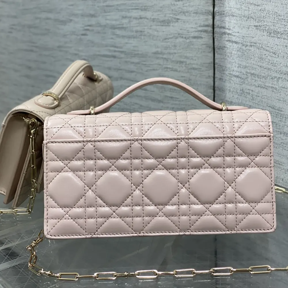 Dior Women My Dior Mini Bag Rose Soupir Cannage Lambskin S0984OUQA 3 Dior Women My Dior Mini Bag Rose Soupir Cannage Lambskin S0984OUQA