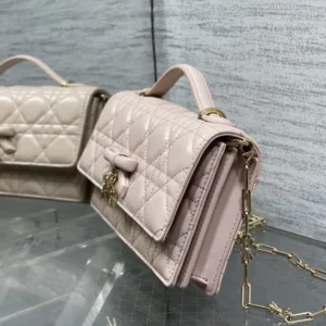Dior Women My Dior Mini Bag Rose Soupir Cannage Lambskin S0984OUQA