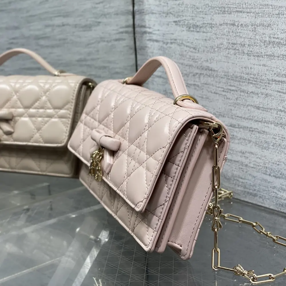 Dior Women My Dior Mini Bag Rose Soupir Cannage Lambskin S0984OUQA 5 Dior Women My Dior Mini Bag Rose Soupir Cannage Lambskin S0984OUQA