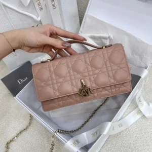 Dior Women My Dior Mini Bag Rose des Vents Cannage Lambskin S0980ONMJ