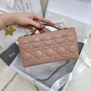 Dior Women My Dior Mini Bag Rose des Vents Cannage Lambskin S0980ONMJ