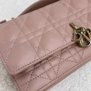 Dior Women My Dior Mini Bag Rose des Vents Cannage Lambskin S0980ONMJ