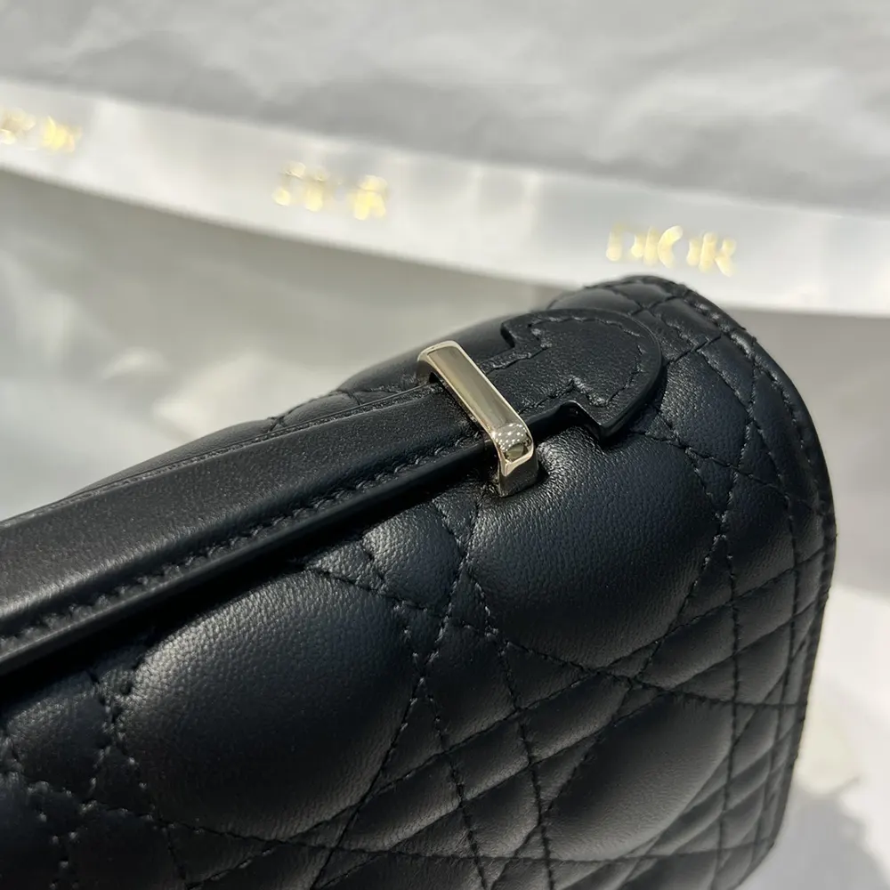 Dior Women My Dior Top Handle Bag Black Cannage Lambskin M0997ONGE 8 Dior Women My Dior Top Handle Bag Black Cannage Lambskin M0997ONGE