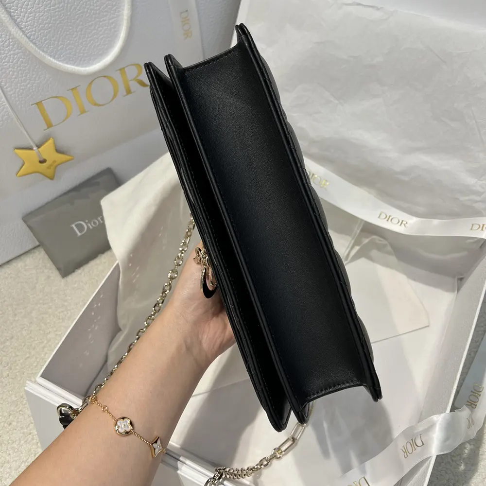 Dior Women My Dior Top Handle Bag Black Cannage Lambskin M0997ONGE 5 Dior Women My Dior Top Handle Bag Black Cannage Lambskin M0997ONGE