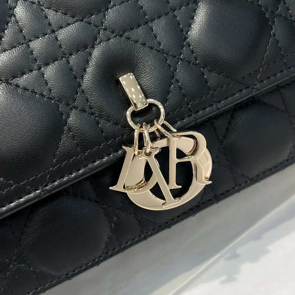 Dior Women My Dior Top Handle Bag Black Cannage Lambskin M0997ONGE 11 Dior Women My Dior Top Handle Bag Black Cannage Lambskin M0997ONGE
