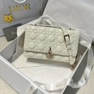 Dior Women My Dior Top Handle Bag Latte Cannage Lambskin M0997ONGE
