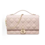 Dior Women My Dior Top Handle Bag Pink Cannage Lambskin