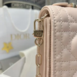 Dior Women My Dior Top Handle Bag Pink Cannage Lambskin