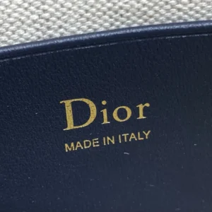 Dior Women Oblique Bow Pouch with Chain Blue Dior Oblique Jacquard