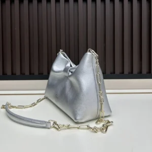 Dior Women Or Small Dior Bow Bag Silver-Tone Laminated Lambskin