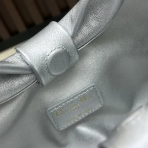 Dior Women Or Small Dior Bow Bag Silver-Tone Laminated Lambskin
