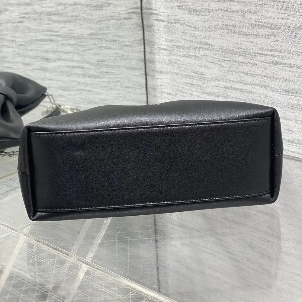 Dior Women Small Dior Bow Bag Black Lambskin M0715OUQO 6 Dior Women Small Dior Bow Bag Black Lambskin M0715OUQO