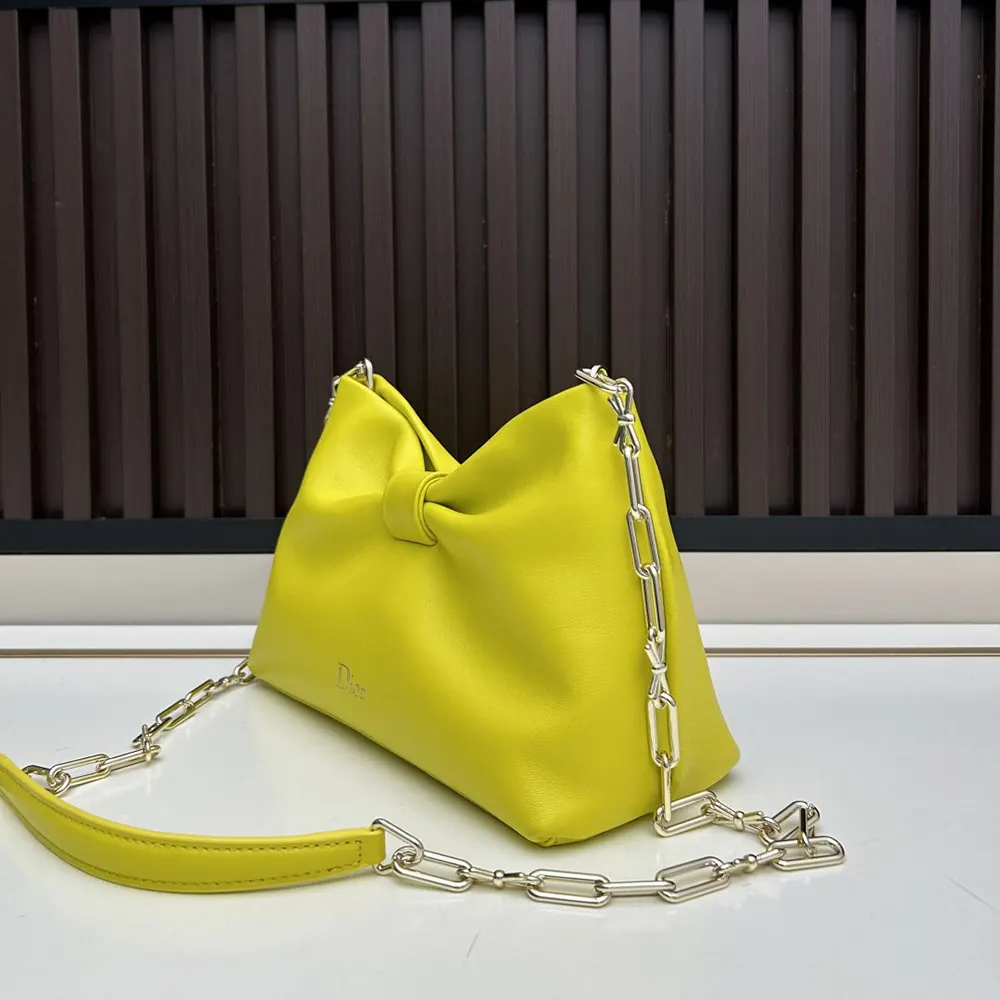 Dior Women Small Dior Bow Bag Buttercup Lambskin M0715OUQO 4 Dior Women Small Dior Bow Bag Buttercup Lambskin M0715OUQO