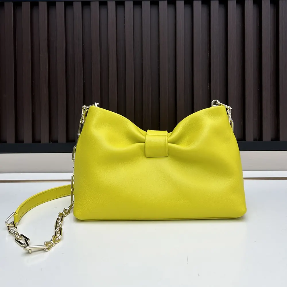 Dior Women Small Dior Bow Bag Buttercup Lambskin M0715OUQO 3 Dior Women Small Dior Bow Bag Buttercup Lambskin M0715OUQO