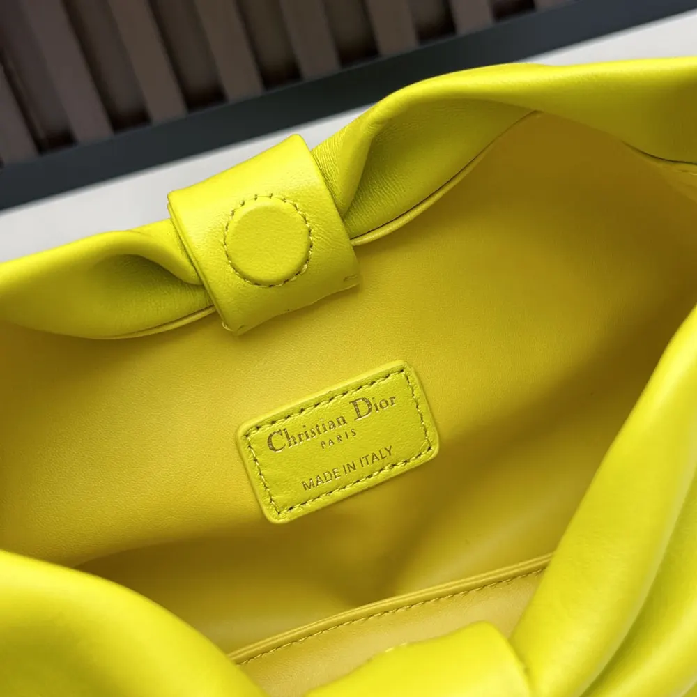 Dior Women Small Dior Bow Bag Buttercup Lambskin M0715OUQO 7 Dior Women Small Dior Bow Bag Buttercup Lambskin M0715OUQO