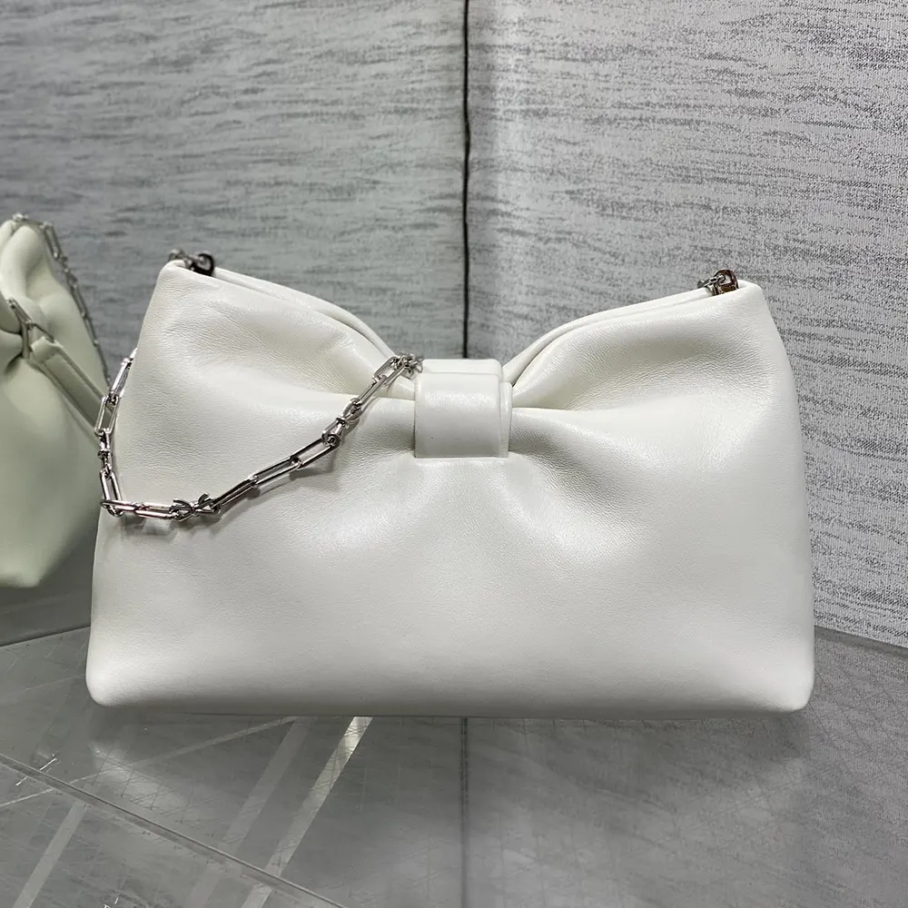 Dior Women Small Dior Bow Bag Latte Lambskin M0715PUQO 4 Dior Women Small Dior Bow Bag Latte Lambskin M0715PUQO