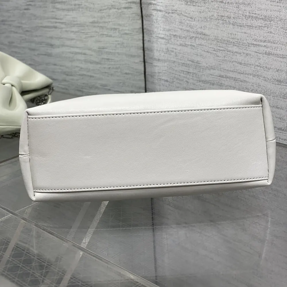 Dior Women Small Dior Bow Bag Latte Lambskin M0715PUQO 6 Dior Women Small Dior Bow Bag Latte Lambskin M0715PUQO
