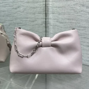 Dior Women Small Dior Bow Bag Rose Songe lambskin M0715PUQO